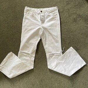 H&M White High Waist Flare Jeans size 28